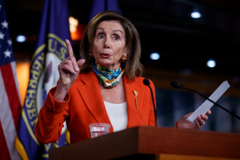 House Speaker Nancy Pelosi of Calif., speaks at a news conference on Capitol Hill in Washington, Friday, June 26, 2020. (AP Photo/Carolyn Kaster)