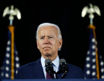 In this June 25, 2020, file photo Democratic presidential candidate, former Vice President Joe Biden pauses while speaking during an event in Lancaster, Pa. (AP Photo/Matt Slocum, File)