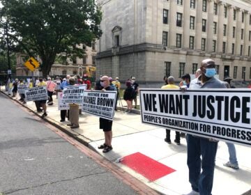 Activists and supporters held a rally and march in New Jersey to call on the state to take action on police reform. (Kenneth Burns/WHYY)