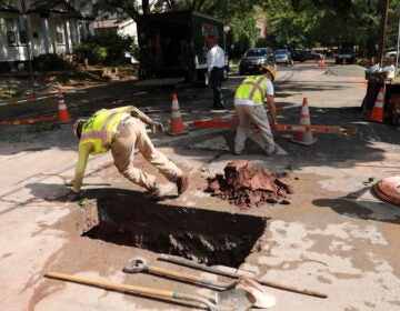 Lead service lines being replaced in Newark, summer 2019. The city’s replacement program is expected to be completed well ahead of schedule. A schedule for the rest of the state is up in the air. (Governor's office)