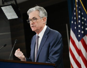 Federal Reserve Chair Jerome Powell speaks during a news conference in Washington on March 3. Companies can borrow money from the Fed under its new lending programs, but the central bank's effort to help the economy has had lopsided results.