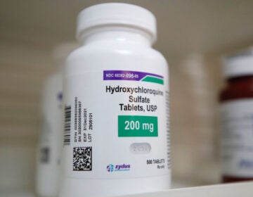 President Donald Trump announced in May that he was taking hydroxychloroquine as a preventive measure against COVID-19. But a study published Wednesday finds no evidence the drug is protective in this way. (George Frey/AFP via Getty Images)