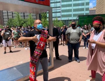 Silent prayer at LOVE Park