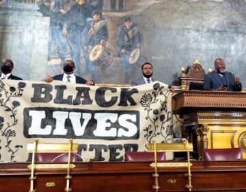 Lawmakers with the  Legislative Black Caucus stage a protest on the Pennsylvania House floor to demand action on bills addressing police violence and brutality, Monday, June 8, 2020. (PA House Dems)