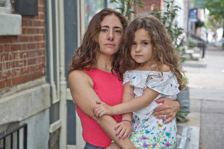 Melissa Roselli and her daughter Francesca. (Kimberly Paynter/WHYY)