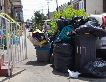 Some city residents say they are fed up with delayed trash collection. The city says sanitation workers are worked harder than ever, due to more people staying home and making more trash. (Kimberly Paynter/WHYY)