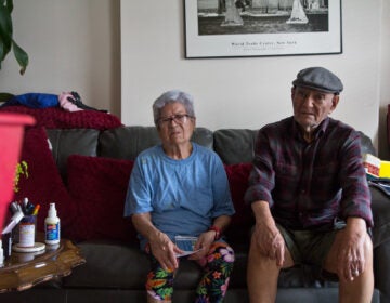 Gloria and Hugo Nievas just bought an air conditioner to install in their home in Hunting Park, one of Philiadelphia's hottest neighborhoods. (Kimberly Paynter/WHYY)
