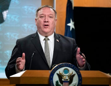 Secretary of State Mike Pompeo, speaks during a news conference at the State Department, Wednesday, July 1, 2020, in Washington. (AP Photo/Manuel Balce Ceneta, Pool)