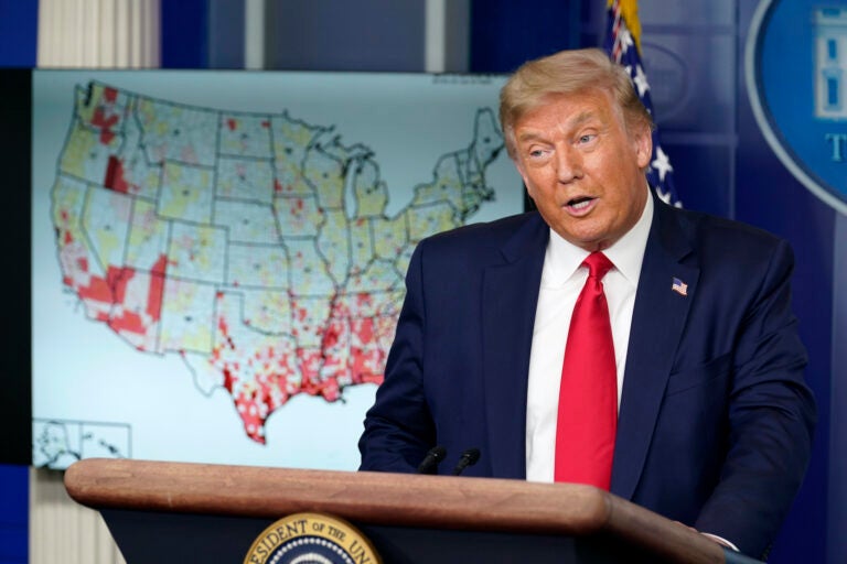 President Donald Trump speaks during a news conference at the White House, Thursday, July 23, 2020, in Washington. (AP Photo/Evan Vucci)