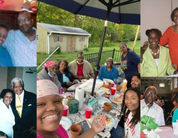 Jane Jordan (center, third from left) attends a family gathering, and is pictured (clockwise from top left) with her son, Blair, her daughter, Natalie, her husband Abraham, and her brother, Kermit, who died in 2008. (Courtesy of Natalie Jordan)
