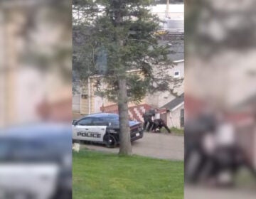 A video surfaced of Police Chief Hiel Bartlett and another officer, Patrolman Matthew Gustin, making an arrest in which some Bradford, Pa. residents say they used excessive force. (Screenshot)