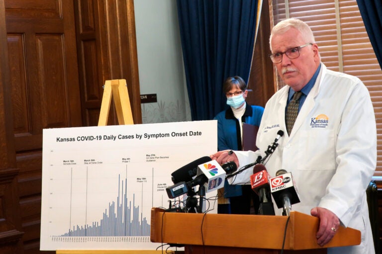 Dr. Lee Norman, secretary of the Kansas Department of Health and Environment, discussed the resurgence in coronavirus cases in the state this week. The state hospital association fears there will be delays in getting coronavirus data under new federal rules. (John Hanna/AP)