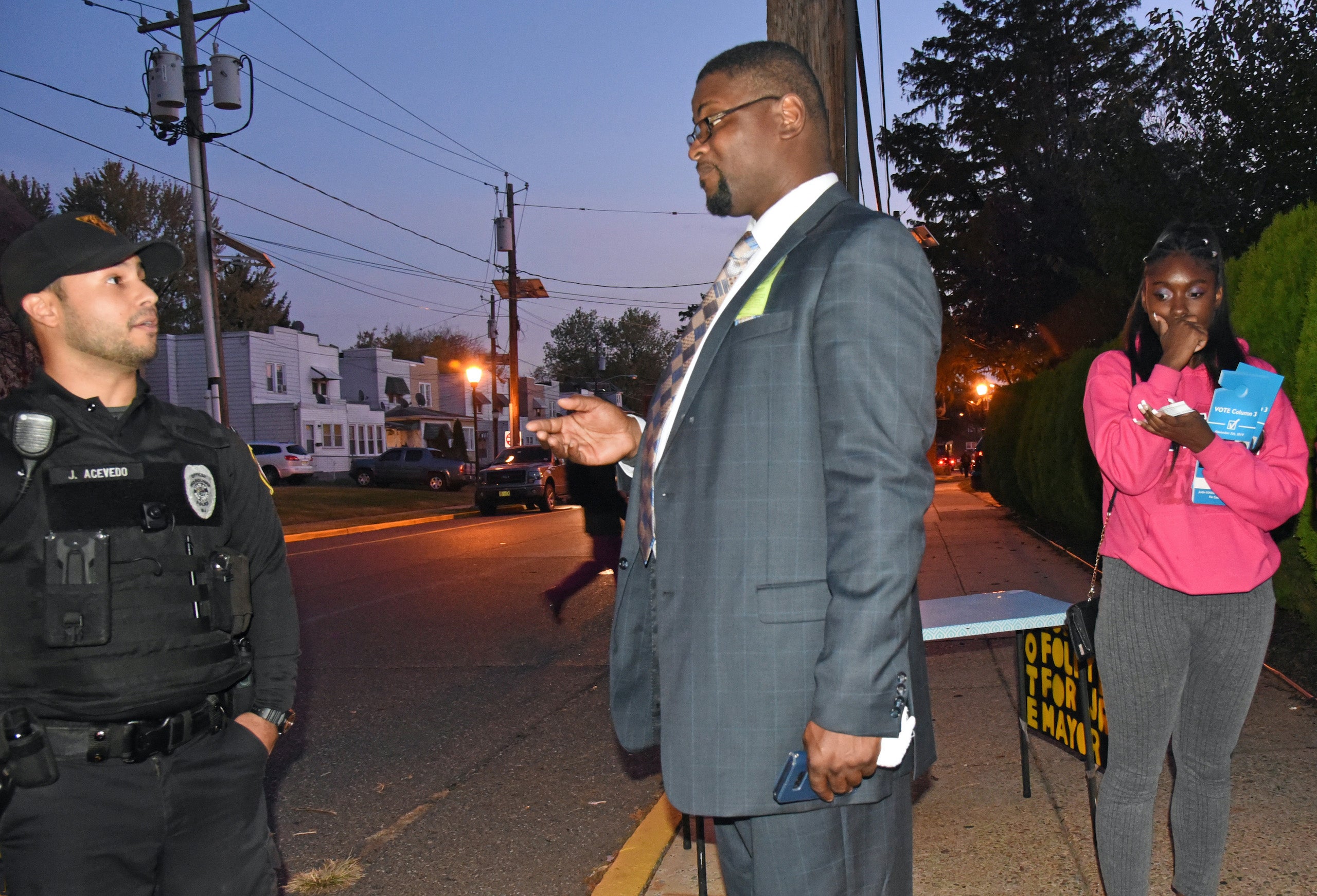 Councilman Clyde Cook, Officer Javier Acevedo and Tracy Cook