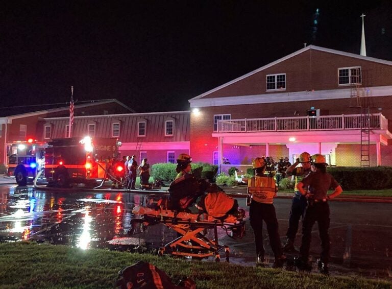 A fire was intentionally set inside Reach Church in Bear, Delaware Monday night, according to the state fire marshal's office. (courtesy Aetna Fire Company)
