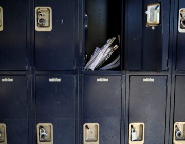 A locker sits open at Kent Middle School in Kentfield, Calif. (Justin Sullivan/Getty Images)