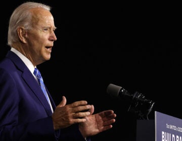 Presumptive Democratic presidential nominee Joe Biden details his $2 trillion climate proposal Tuesday at the Chase Center in Wilmington, Del.