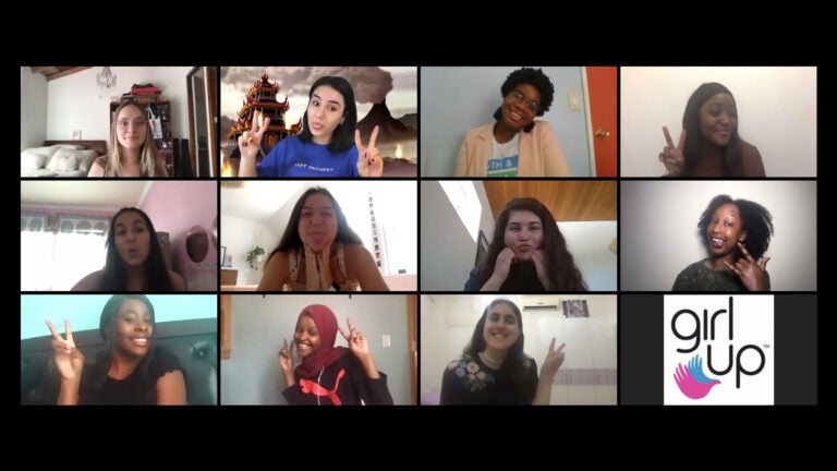 Teenage leaders in the global group Girl Up met for their annual conference via Zoom. NPR interviewed 11 of the attendees. Top row, from left: Salomé Beyer, Rebecca Fairweather, Alliyah Logan and Bethel Kyeza. Middle row, from left: Riya Goel, Nora DiMartino, Aya Alagha and Mofi Onanuga. Bottom row, from left: Vanessa Louis-Jean, Hayat Muse and Rym Badran.
(Zoom screen grab by NPR)