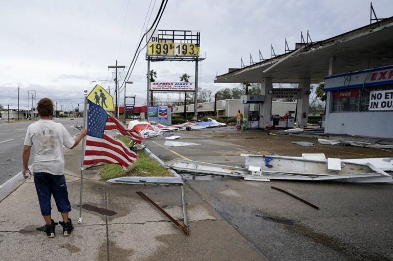 Hurricane Laura moves through Louisiana