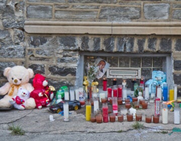 A memorial to Zamar Jones on Simpson Street