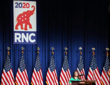 RNC Chairwoman Ronna Romney McDaniel speaks to delegates in the Charlotte Convention Center’s Richardson Ballroom in Charlotte, NC on Monday, August 24.  The delegates have gathered for the roll call vote to renominate Donald J. Trump to be President of the United States and Mike Pence to be Vice President.

(Travis Dove for The New York Times)