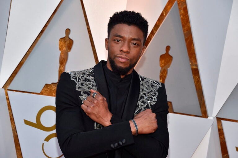 Chadwick Boseman arriving for the 90th annual Academy Awards