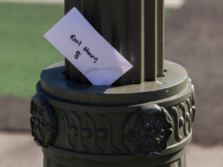 A paper envelope written with the words 