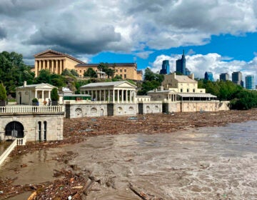High water levels of the Schuylkill River post-Isaias