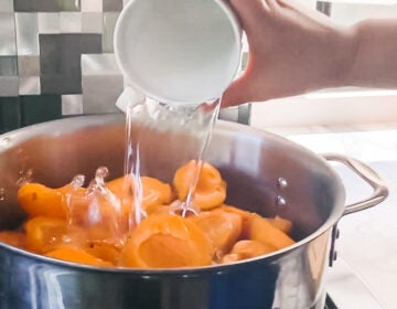 Making apricot marmalade with Mrs. Mylonas