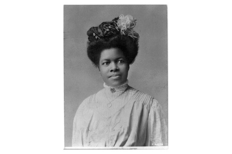 Black and white portrait photograph of Nannie Helen Burroughs