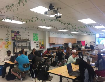 Smyrna High and other public schools in Delaware can open for hybrid learning or remote classes only. (Cris Barrish/WHYY)
