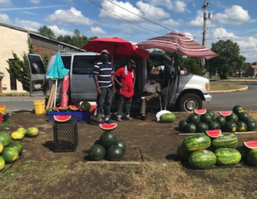 The watermelon stand is on the corner of 83rd and Lindbergh Boulevard, across from St. Paul’s AME Church. (Chantale Belefanti)