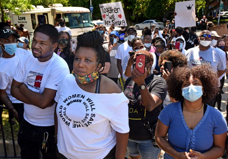 Tawanda Jones is pictured at a Black Lives Matter march