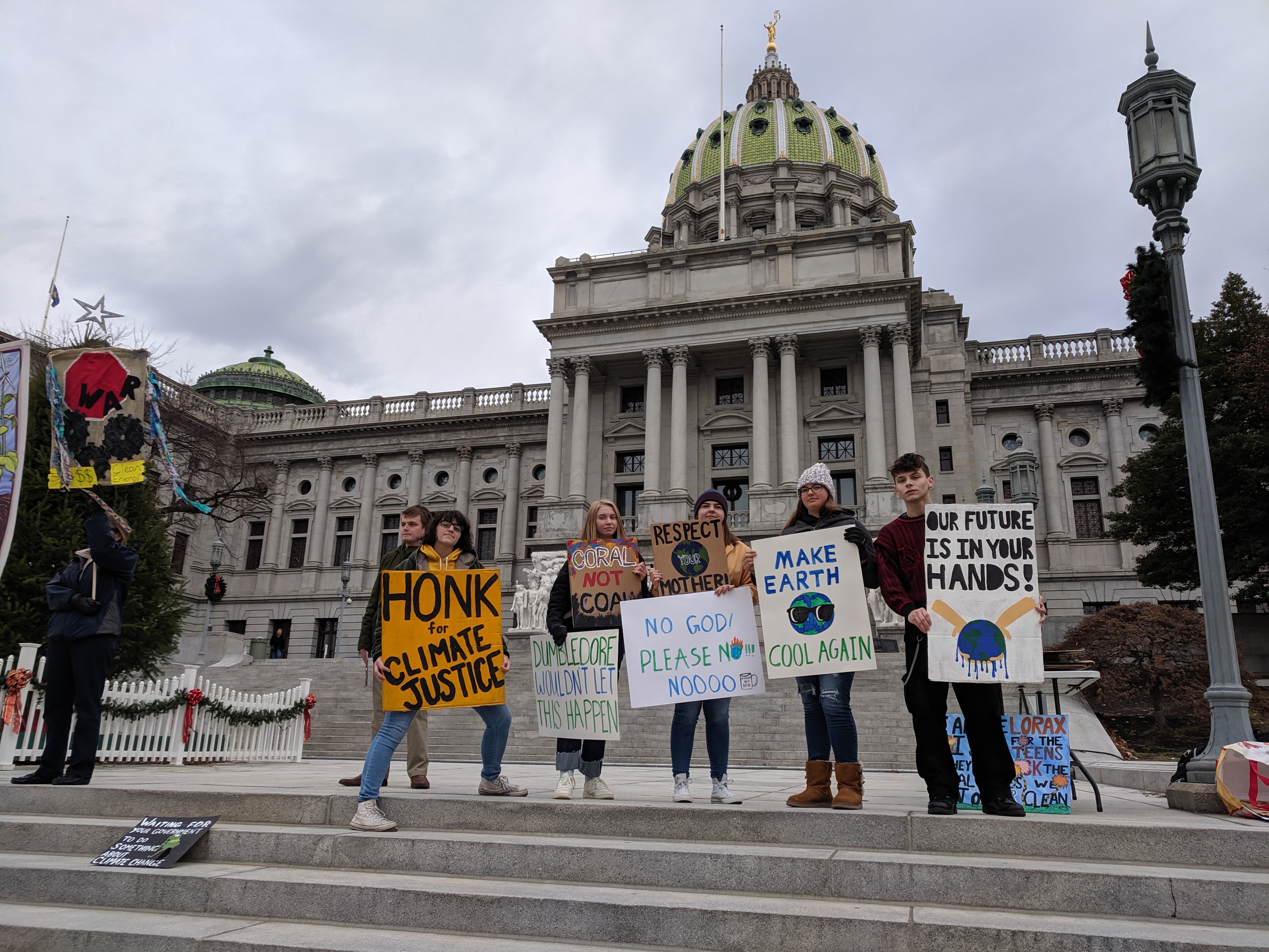 Student demonstrators protest for climate change action