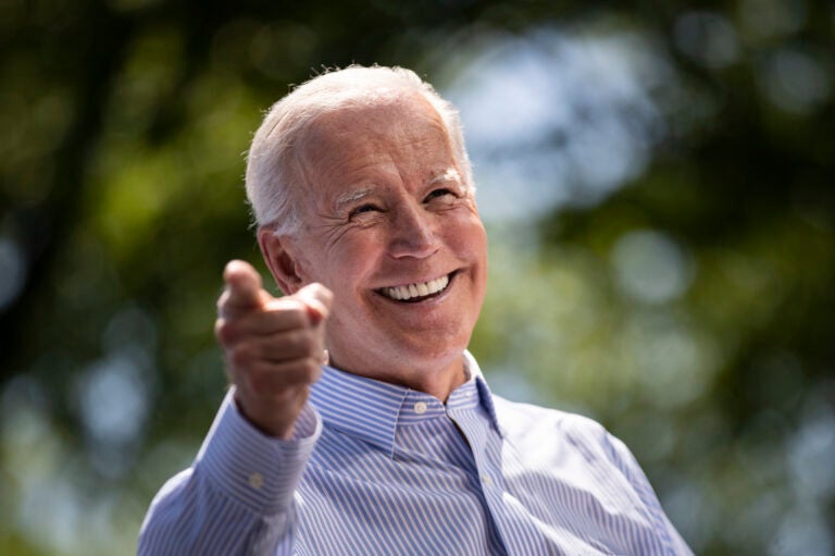 Former Vice President Joe Biden speaks during a campaign kickoff rally on May 18, 2019, in Philadelphia. For the first time in a decade, Wall Street's deep-pocketed donors are giving more money to Democrats than Republicans. (Drew Angerer/Getty Images)