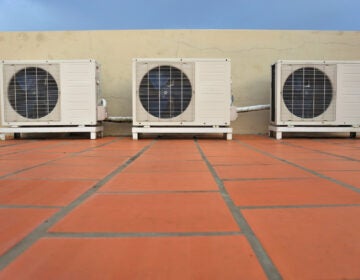 Air conditioners on a building
