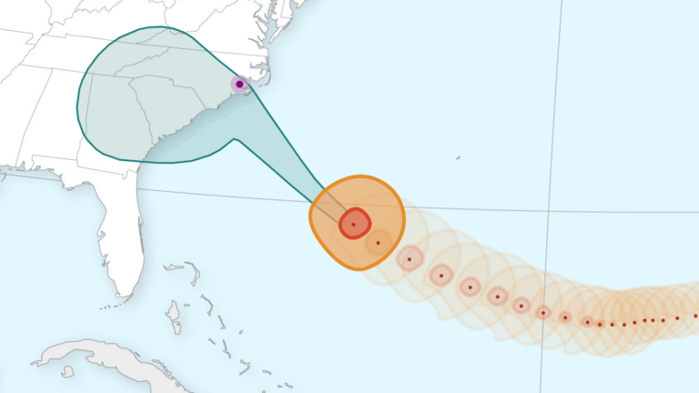 Hurricane Florence depiction