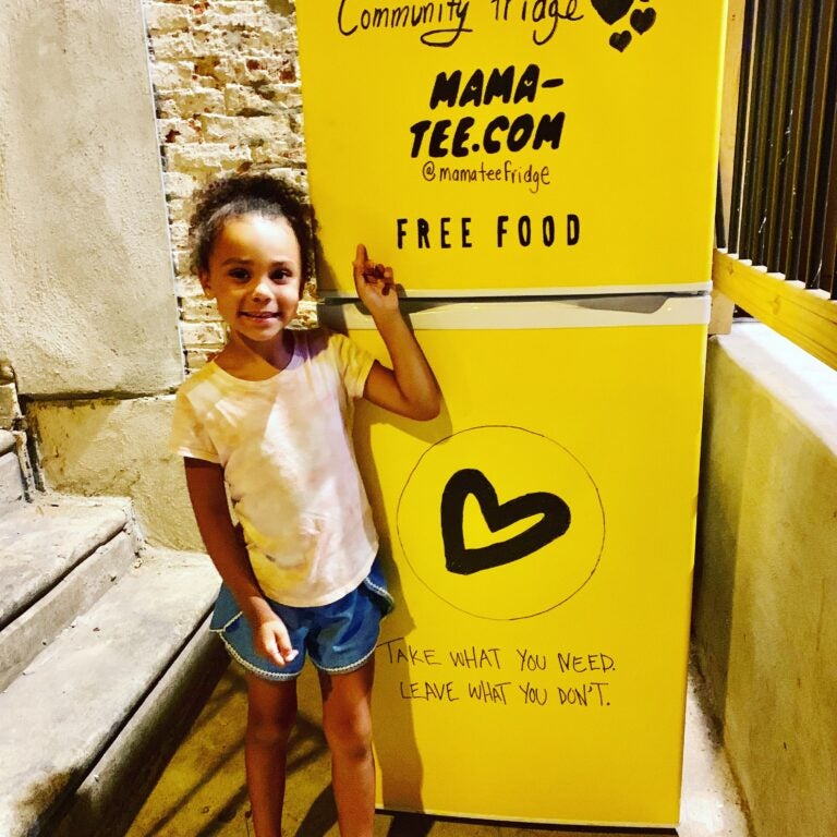 The Mama-Tee community fridge has two locations in North Philadelphia, with a third on its way. (Courtesy of Michelle Nelson)