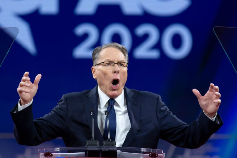 This Feb. 29, 2020 file photo, National Rifle Association Executive Vice President and CEO Wayne LaPierre speaks at Conservative Political Action Conference, CPAC 2020, at the National Harbor, in Oxon Hill, Md. New Yorkâ€™s attorney general is suing the National Rifle Association, seeking to put the powerful gun advocacy organization out of business over allegations that high-ranking executives diverted millions of dollars for personal benefit. The lawsuit filed Thursday, Aug. 6, by Attorney General Letitia James followed an 18-month investigation into the NRA, which is a nonprofit group originally chartered in New York.(AP Photo/Jose Luis Magana, File)