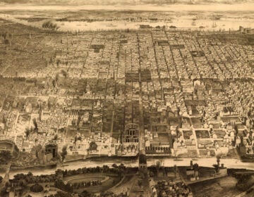 Bird's eye view of Philadelphia, 1857