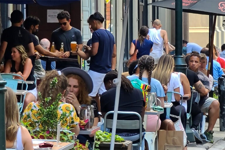 Diners at a Center City restaurant