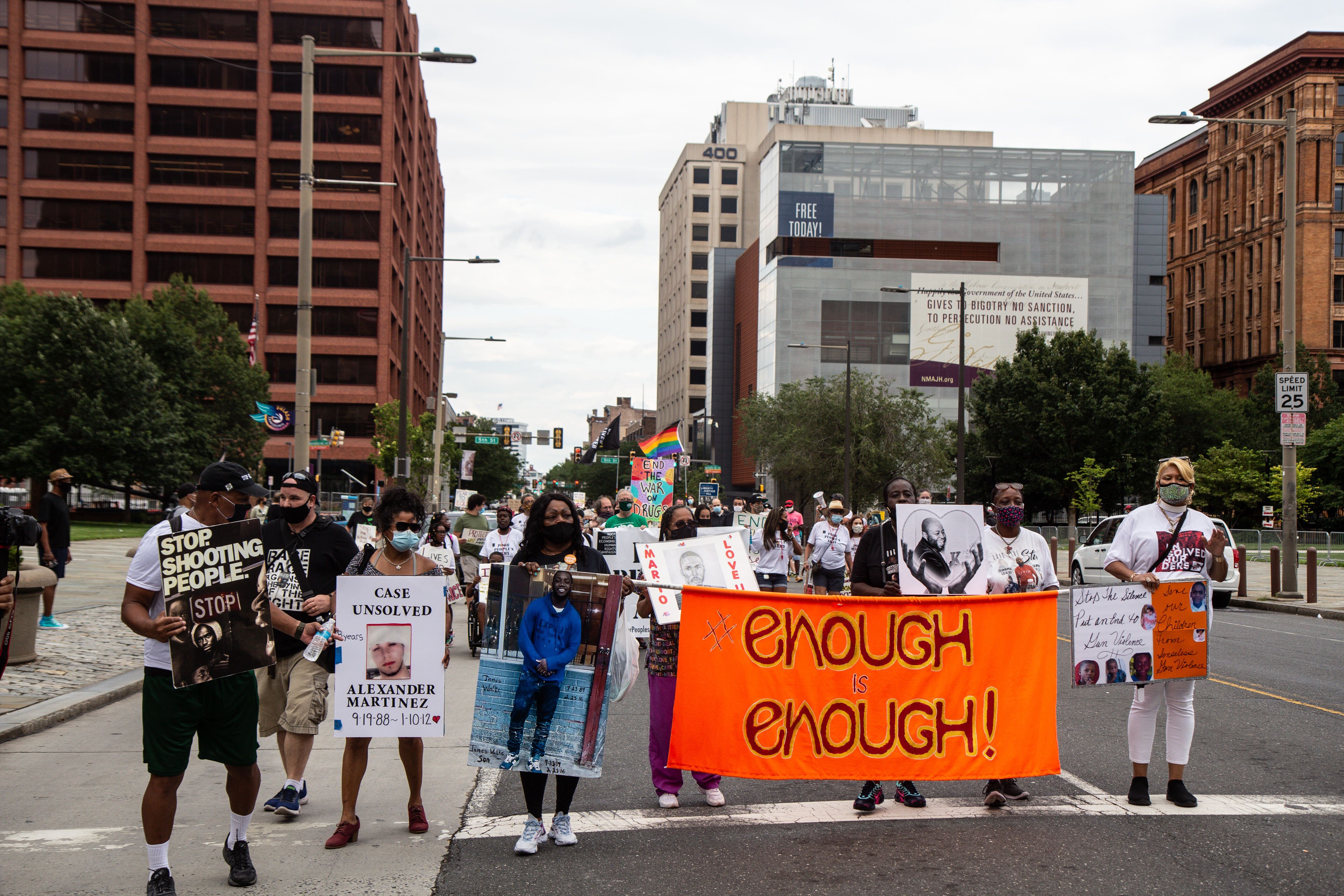 Mothers who lost children to gun violence in Philadelphia marched with the Poor People’s Army