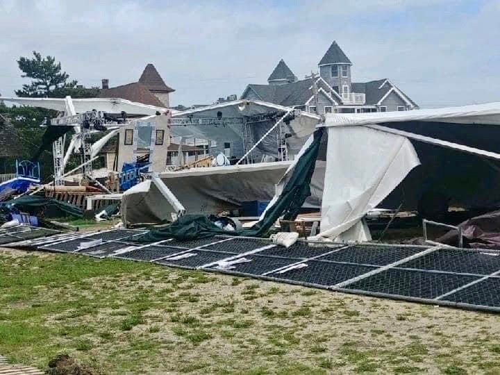 The Surflight Theatre's destroyed tent on Tuesday, August 4