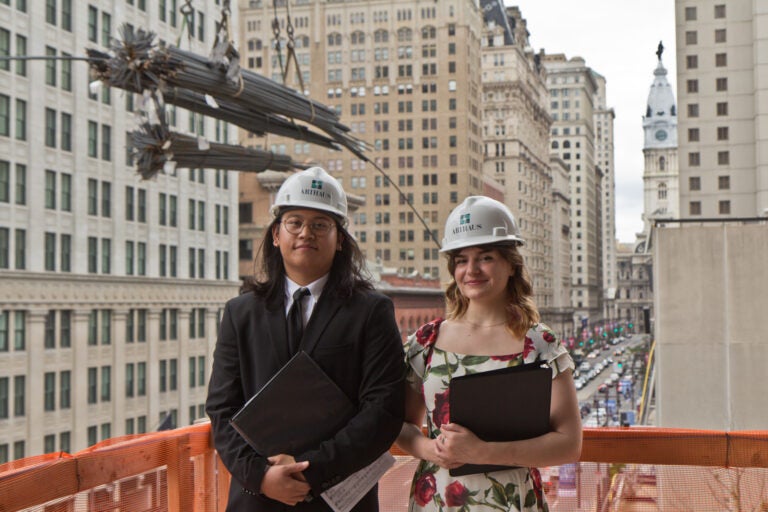 University of the Arts seniors Andrew Malabunga and Miranda Pilato rehearse