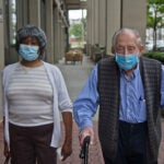 Fran Hunter (left) and Bernie Lippman (right) at the Watermark hotel. They performed in a virtual musical, “Ain’t Congregatin’” over Zoom. (Kimberly Paynter/WHYY)