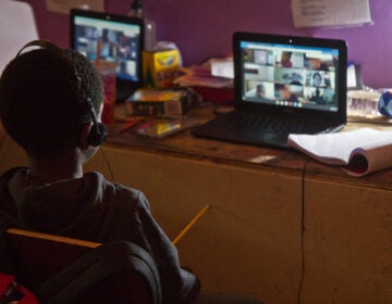 A student attends school virtually in North Philly