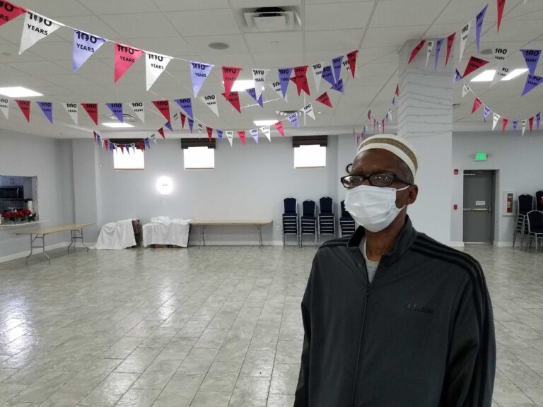 Rafiyq Friend in the community room of the Ahmadiyya mosque in North Philly, where the blood drive will happen Sunday. (Peter Crimmins/WHYY)