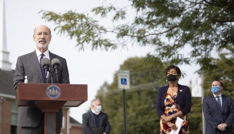 Pennsylvania Gov. Tom Wolf speaks to the press in York on Sept. 14, 2020. (Commonwealth Media Services)