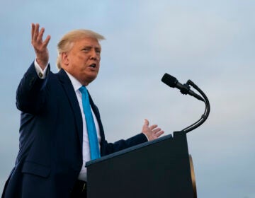 President Donald Trump speaks during a campaign rally at Arnold Palmer Regional Airport, Thursday, Sept. 3, 2020, in Latrobe, Pa. (AP Photo/Evan Vucci)