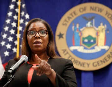 FILE- In this Aug. 6, 2020 file photo, New York State Attorney General Letitia James takes a question at a news conference in New York. James said on Saturday, Sept. 5, 2020 that she will impanel a grand jury to look into the death of Daniel Prude. Prude, 41, apparently stopped breathing as police in Rochester, N.Y. were restraining him in March 2020 and died when he was taken off life support a week later. (AP Photo/Kathy Willens, File)