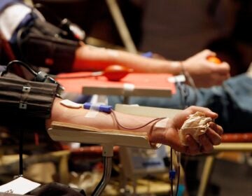 Donors give blood at a drive in Rutland, Vermont. (AP Photo/Toby Talbot, File)